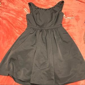 David’s Bridal Pewter Beaded Cocktail Dress